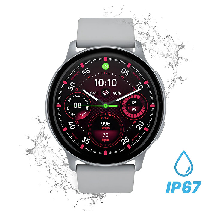 Avis Proove Montre Connectée Sport avec Suivi Santé Autonomie 7j Étanche IP67 Argent