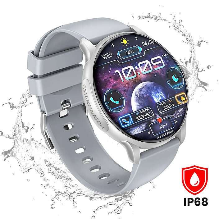 Avis XO Montre Connectée Suivi Santé et Sport avec Écran AMOLED Étanche IP68 Argent