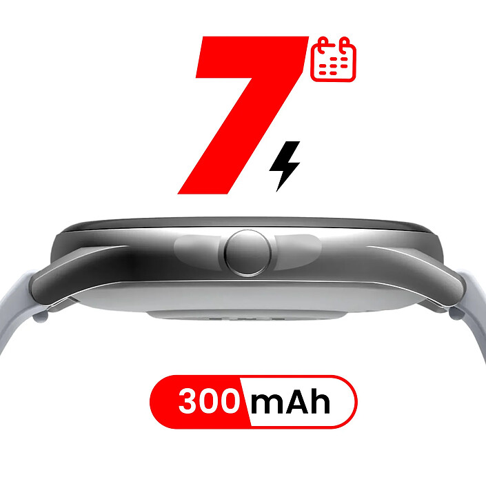 Acheter XO Montre Connectée Suivi Santé et Sport avec Écran AMOLED Étanche IP68 Argent