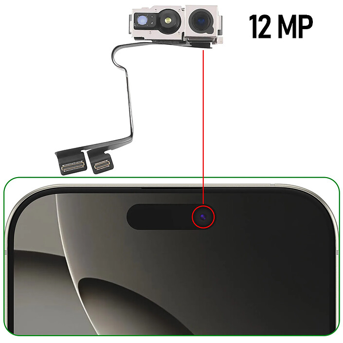 Avis Relife Caméra Avant pour iPhone 16 Pro Max Capteur Selfie Noir