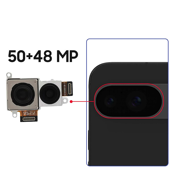 Avis Clappio Caméra Arrière pour Google Pixel 9 50MP + 48MP