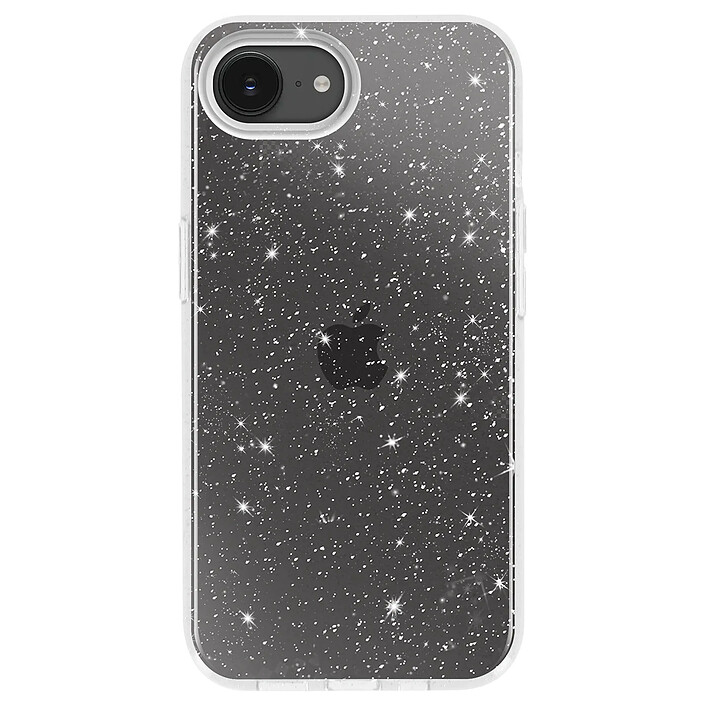 Avizar Coque Paillette pour iPhone 16e Hybride Design Glamour Blanc