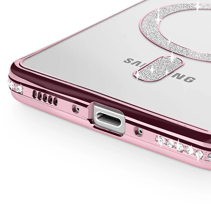 Avis Avizar Coque Diamant pour Samsung Galaxy A36 MagSafe Contour Strass Rose