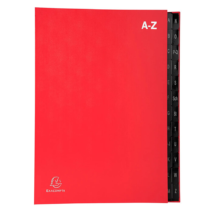 EXACOMPTA Trieur rigide Economique Ordonator 24 compartiments alphabétiques- 24x34cm - Rouge