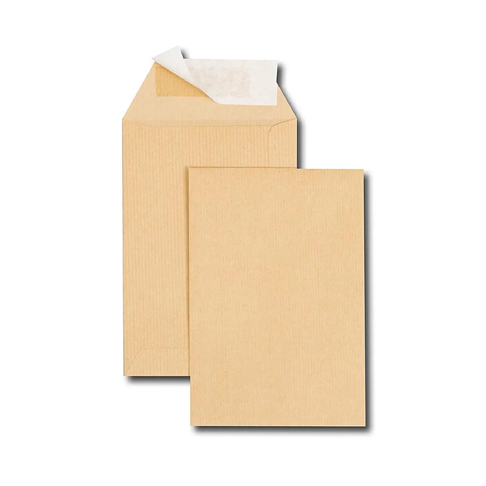 GPV Boîte de 500 pochettes kraft brun B6R 120x176 90 g/m² bande de protection