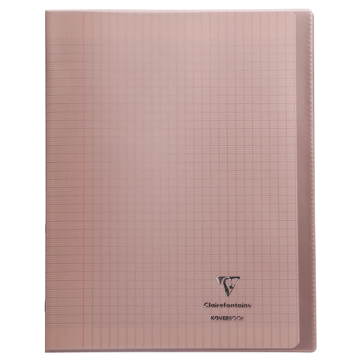 CLAIREFONTAINE Cahier Protège-cahier Koverbook Piqué Polypro 24x32 cm 96p séyès Gris Transparent