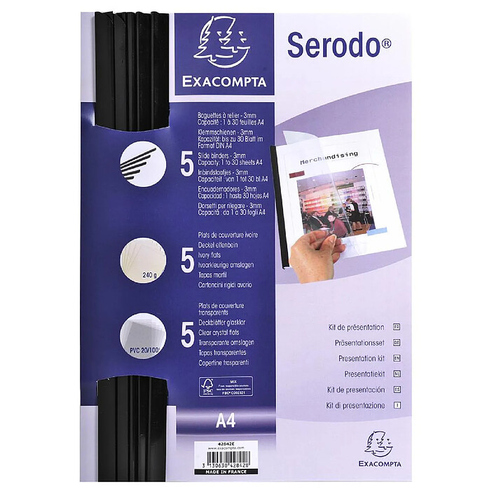 EXACOMPTA Kit de présentation Serodo noir et Ivoire