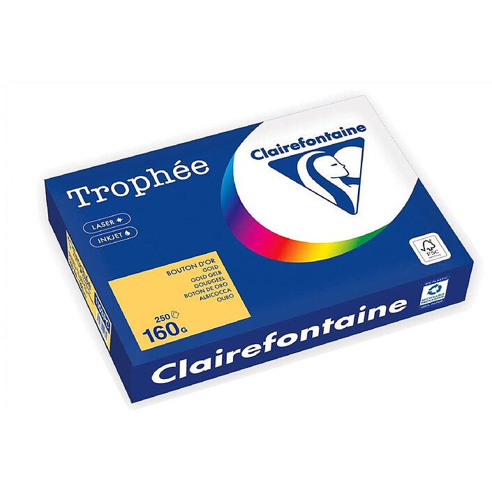 CLAIREFONTAINE Ramette Papier FSC A4 160g 250 Feuilles Bouton d'Or
