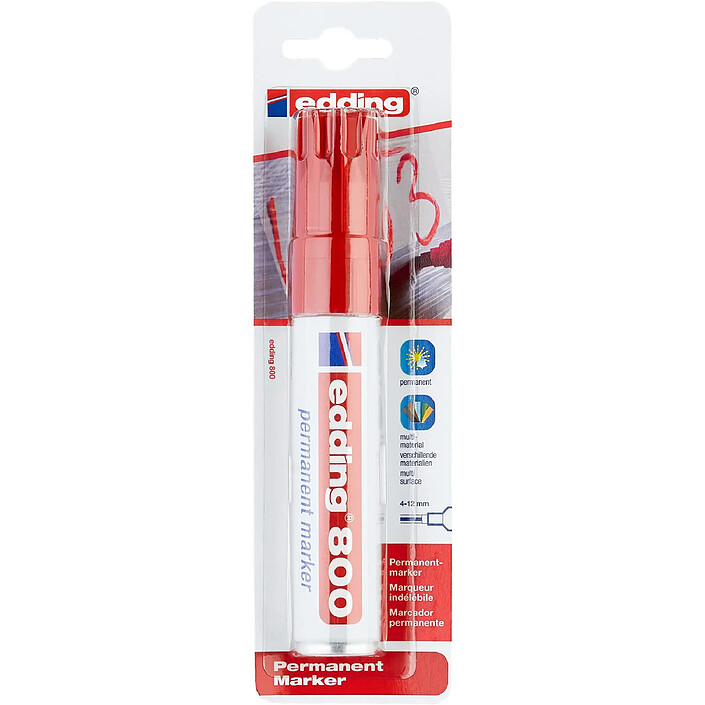 EDDING Marqueur Permanent 800 blister de 1 rouge 4-12 mm