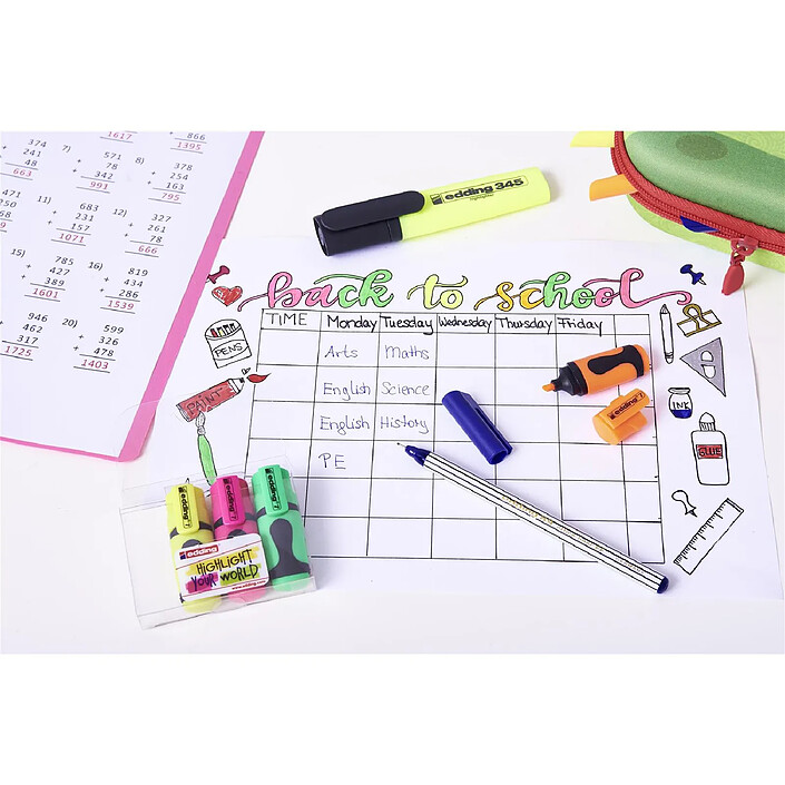 Avis EDDING Mini-surligneur blister de 5 Assorti 1-3 mm