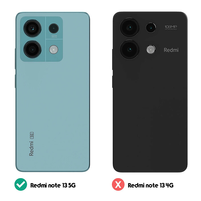 Acheter Avizar Coque pour Xiaomi Redmi Note 13 5G Silicone Antichoc série Candy Rose