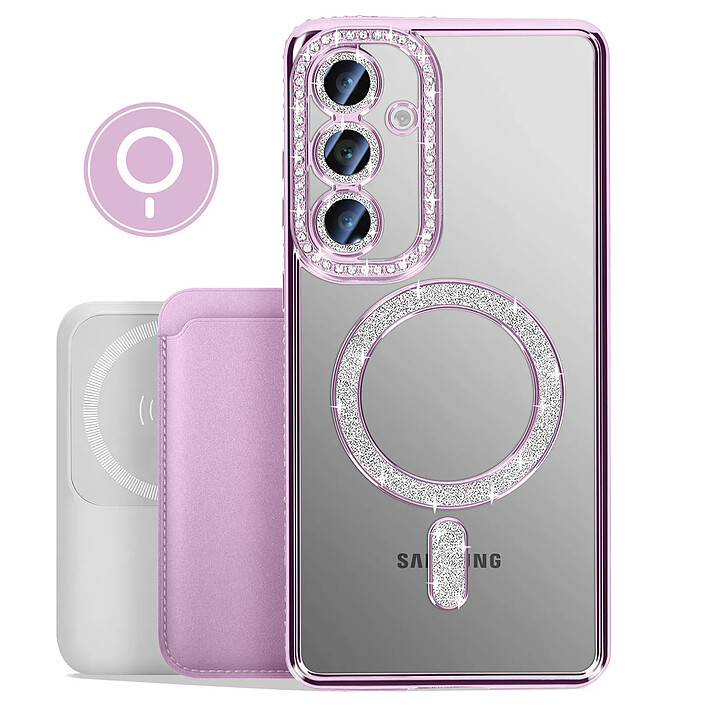 Acheter Avizar Coque Diamant pour Samsung Galaxy S25 MagSafe Contour Strass Violet