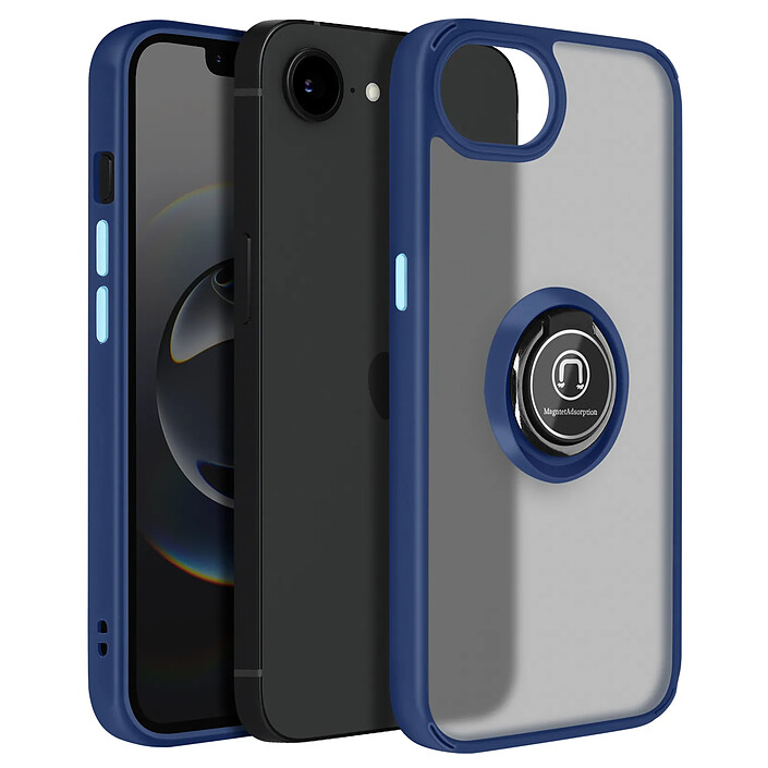 Avizar Coque pour iPhone 16e Bague Magnétique Bleu
