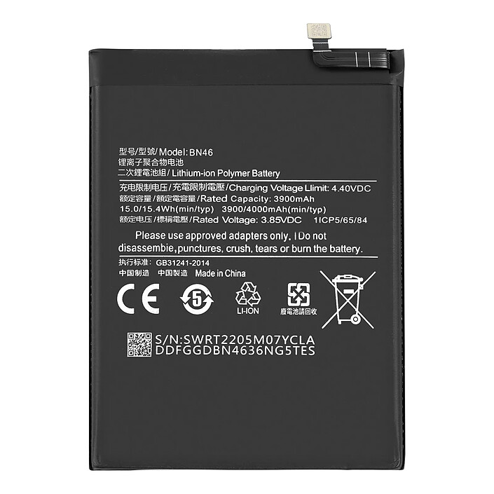 Clappio Batterie interne pour Xiaomi Redmi 7 5000mAh modèle BN46