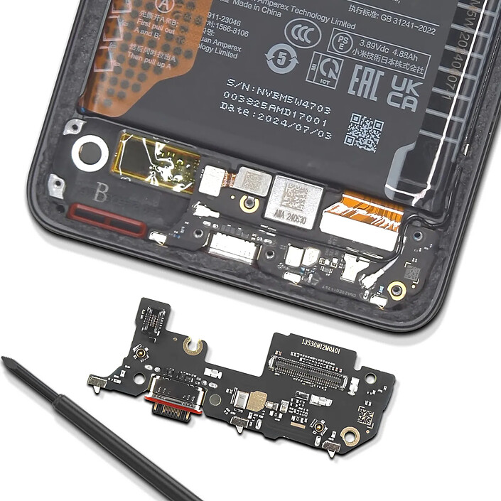 Acheter Clappio Connecteur de charge USB-C et Lecteur SIM pour Xiaomi 14T et 14T Pro Noir