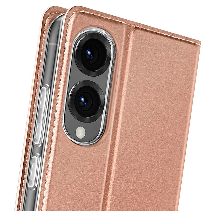 Acheter Dux Ducis Étui pour Samsung Galaxy S25 Edge Clapet Support Vidéo Rose champagne