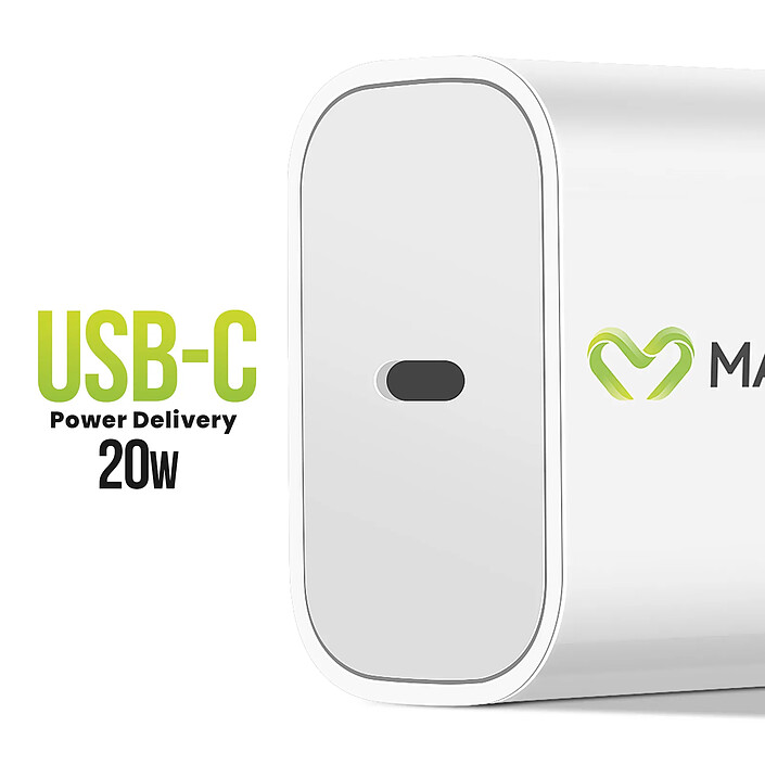 Avis Mayaxess Chargeur Secteur USB C Power Delivery 20W Blanc