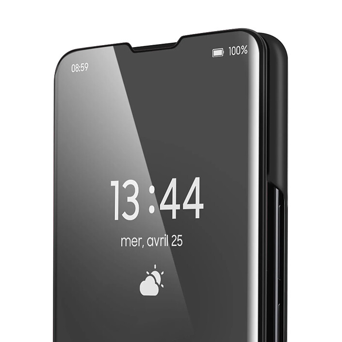 Avizar Étui pour Honor Magic 7 Lite Clapet Miroir Support Noir pas cher