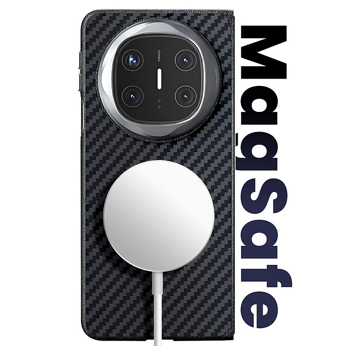 Acheter Abeel Coque MagSafe pour Huawei Mate X6 Antidérapant Carbone Noir