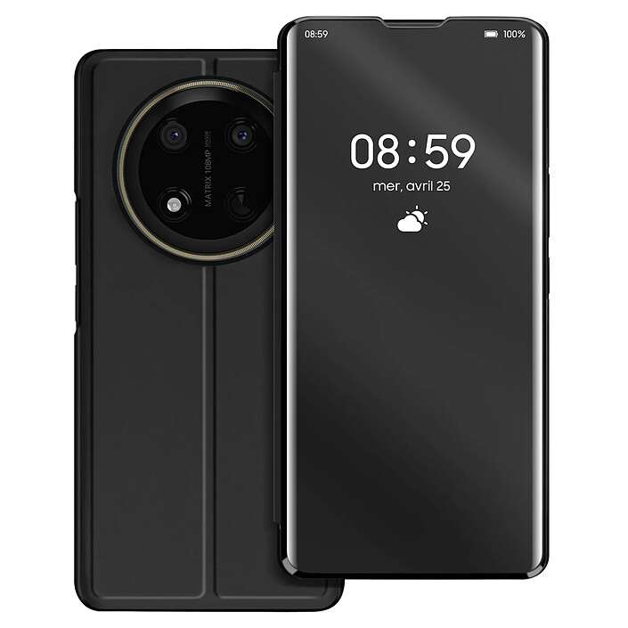 Avizar Étui pour Honor Magic 7 Lite Clapet Miroir Support Noir