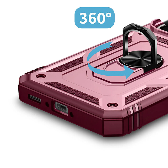 Avizar Coque pour Samsung Galaxy A56 Bague Magnétique Protection caméra Bordeaux pas cher