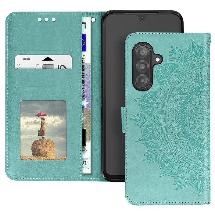 Avizar Étui Fleurs Mandala pour Samsung Galaxy A26 Portefeuille Dragonne