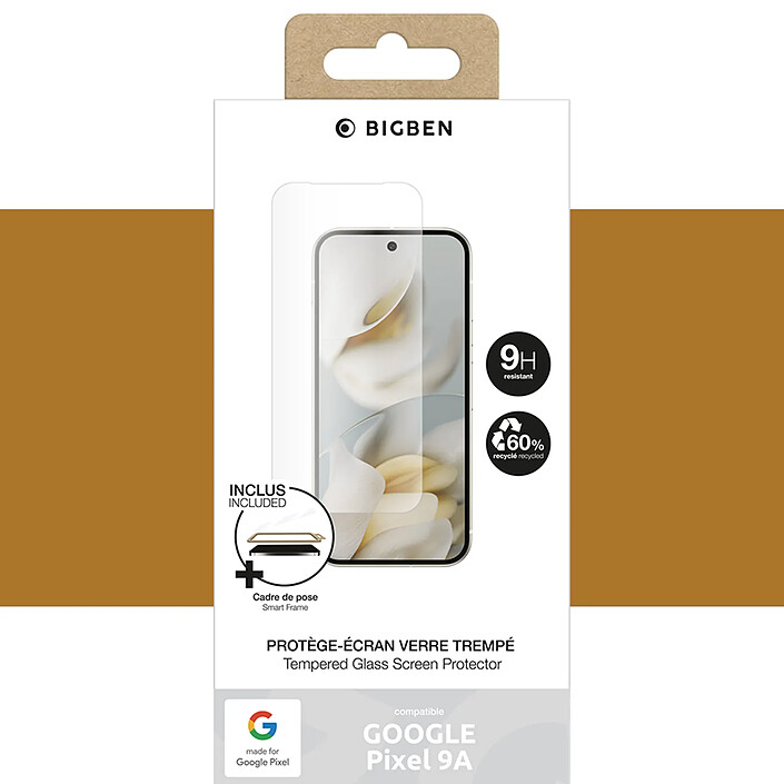 BigBen Protège Écran en Verre Trempé 2.5D pour Pixel 9A Anti-chocs 9H Transparent pas cher
