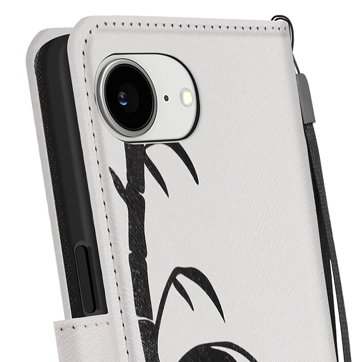 Acheter Avizar Étui pour iPhone 16e Motif Panda avec Dragonne et Porte-Carte