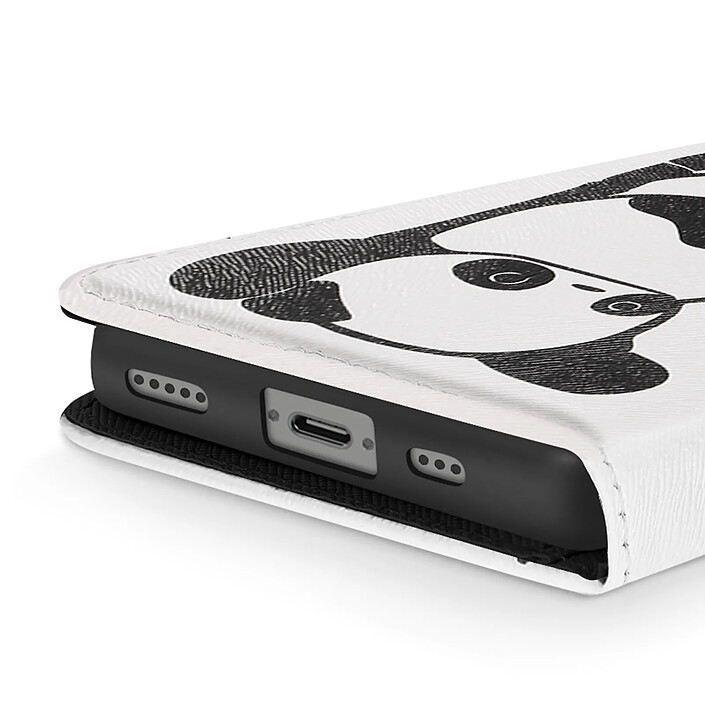 Avizar Étui pour iPhone 16e Motif Panda avec Dragonne et Porte-Carte pas cher