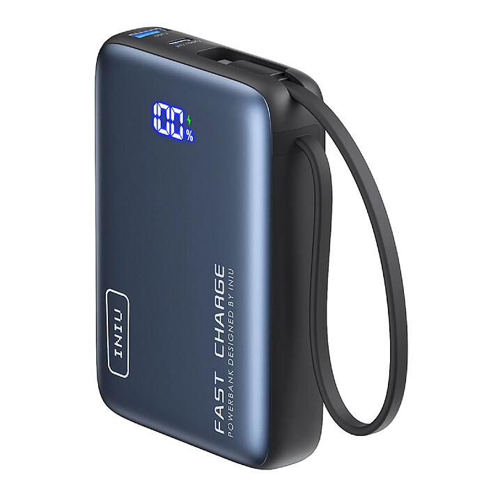 Iniu Batterie Externe de Poche 20000mAh 2 ports USB-A / USB-C avec Câble USB-C Noir