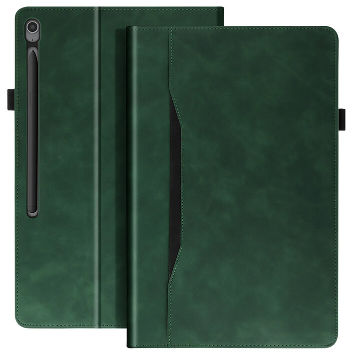 Avizar Étui pour Samsung Tab S10 FE Plus Clapet Portefeuille Support Vidéo Vert foncé pas cher