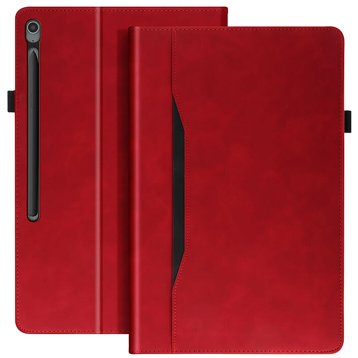 Avizar Étui pour Samsung Tab S10 FE Plus Clapet Portefeuille Support Vidéo Rouge pas cher