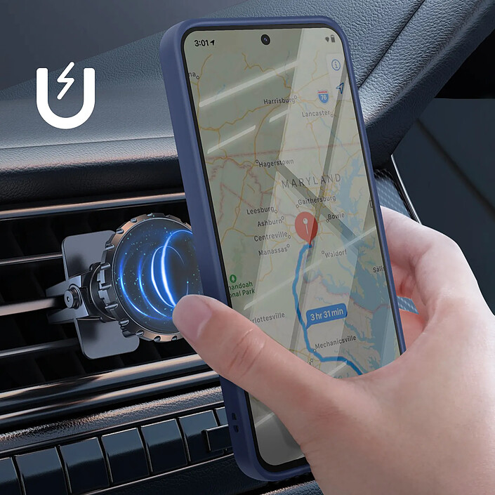 Avis Avizar Coque pour Samsung Galaxy A56 Bague Magnétique Dos Translucide Bleu nuit