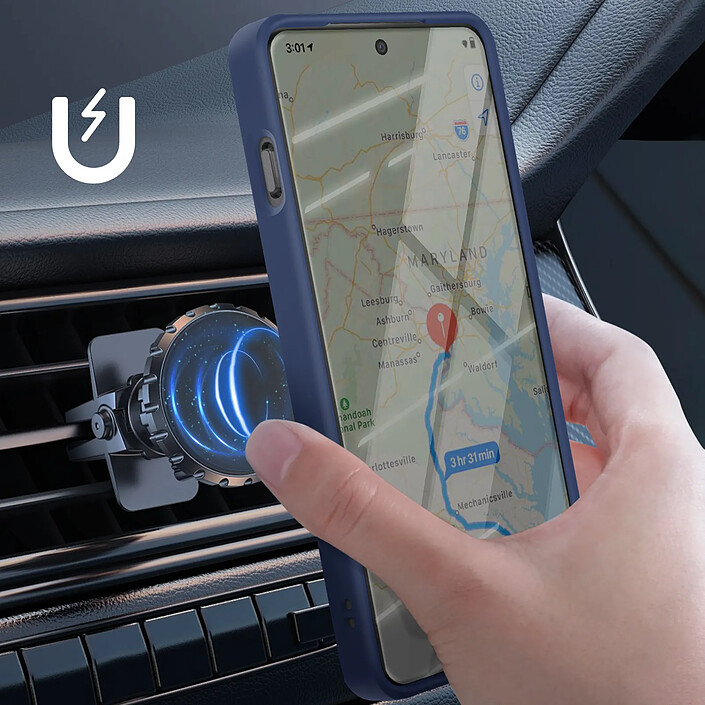 Avis Avizar Coque pour Oppo Find X8 Pro Bague Magnétique Dos Translucide Bleu nuit