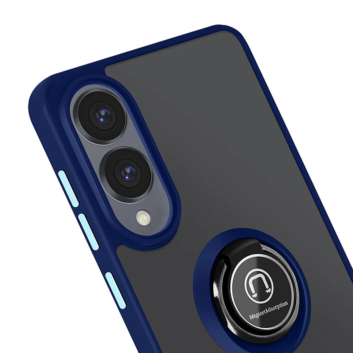 Acheter Avizar Coque pour Samsung Galaxy S25 Edge Bague Magnétique Dos Translucide Bleu nuit