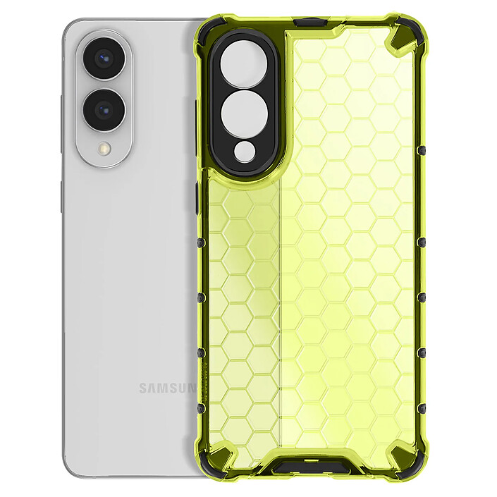 Acheter Avizar Coque Antichoc pour Samsung S25 Edge Coins Renforcés Finition Fumée Jaune