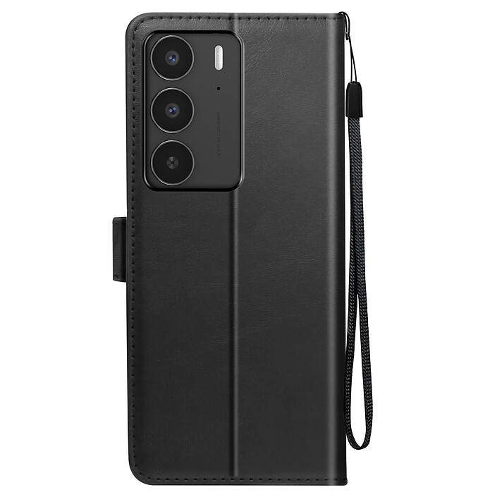 Avizar Étui pour Realme C75 et 14x Dragonne Clapet Support Portefeuille Noir