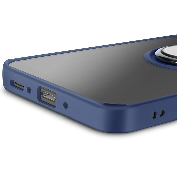 Avizar Coque pour Samsung Galaxy A56 Bague Magnétique Dos Translucide Bleu nuit pas cher