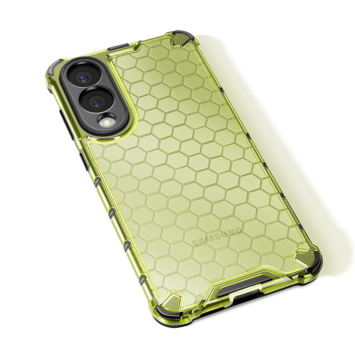 Avizar Coque Antichoc pour Samsung S25 Edge Coins Renforcés Finition Fumée Jaune pas cher