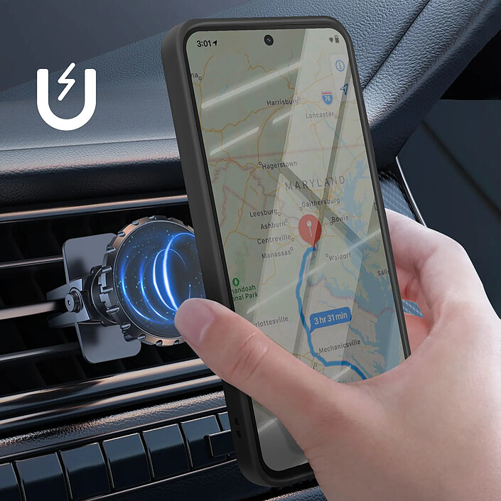 Avis Avizar Coque pour Samsung Galaxy A56 Bague Magnétique Dos Translucide Noir