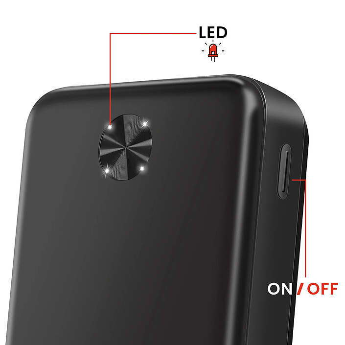 Acheter Swissten Batterie Externe 20000mAh 10.5W avec Double Port USB LED Indicateur Noir