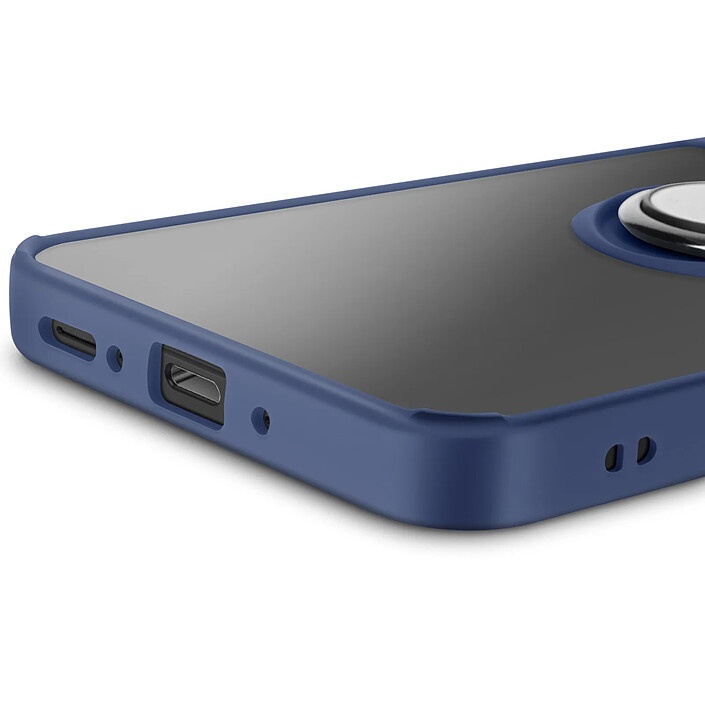 Avizar Coque pour Samsung Galaxy A36 Bague Magnétique Dos Translucide Bleu nuit pas cher