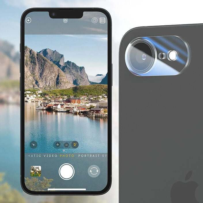 Avizar Protection Caméra pour iPhone 16e Verre Trempé 9H Anti-rayures Transparent pas cher