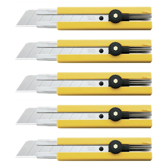 OLFA Cutter H-1 Lame 25mm Blocage par Molette x 5