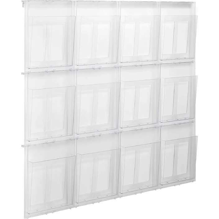 HELIT Présentoir Mural PLACATIV 12 compartiments A4 L112xH95,6 cm Cristal
