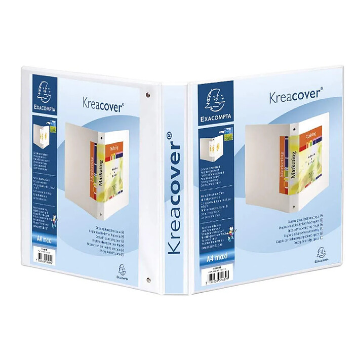 Acheter EXACOMPTA Classeur personnalisable Kreacover A4 Maxi 4 Ax Diam 30 mm Dos 47 mm Blanc