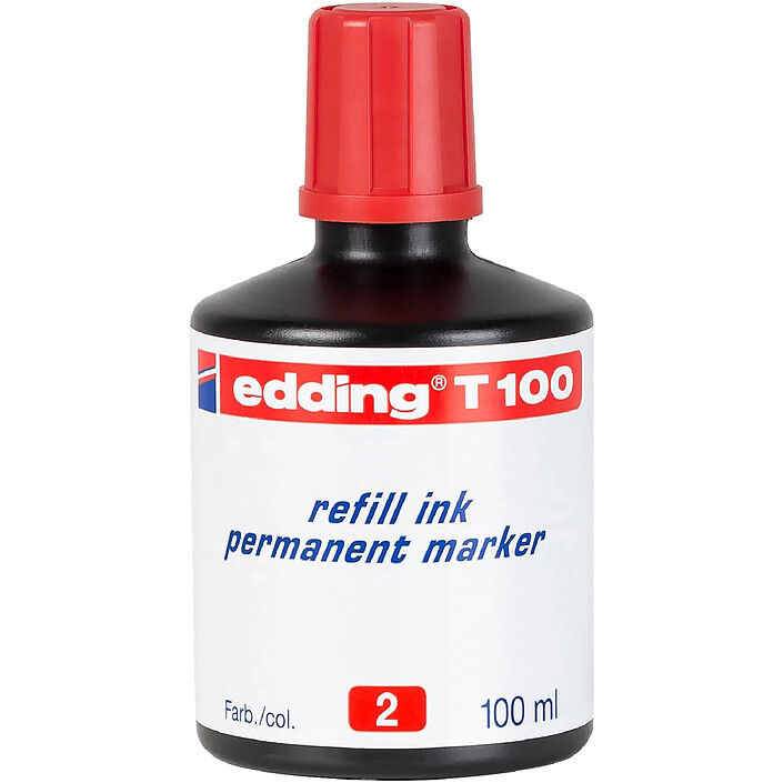 EDDING Recharge d'encre T 100 pour Marqueurs Permanents Rouge