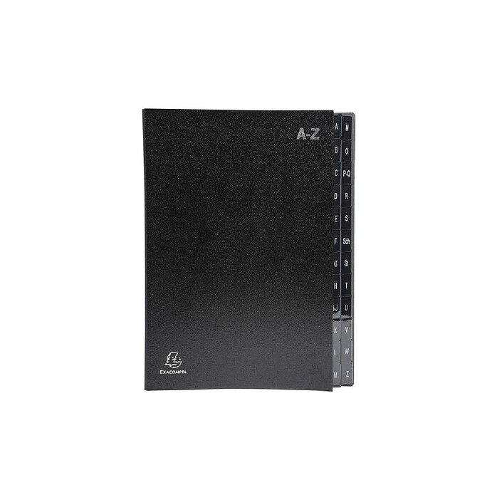 EXACOMPTA Trieur rigide Economique Ordonator 24 compartiments alphabétiques 24x34cm Noir