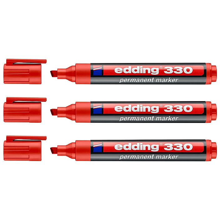 EDDING Marqueur Permanent 330 rouge 1-5 mm x 3