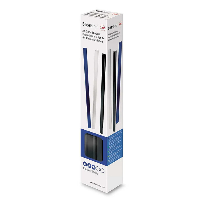 GBC Lot de 25 Baguettes à relier 7mm noir